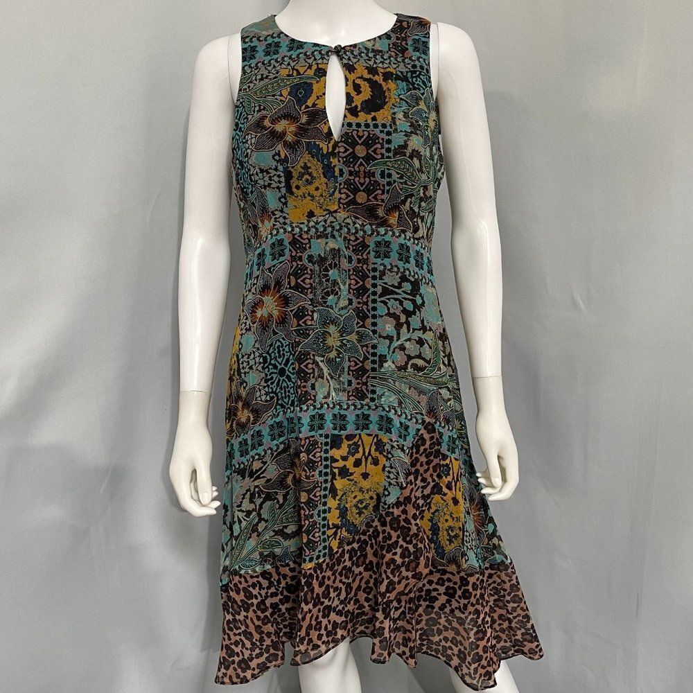 Nanette Lepore Multi-Print Chiffon-Hem Dress